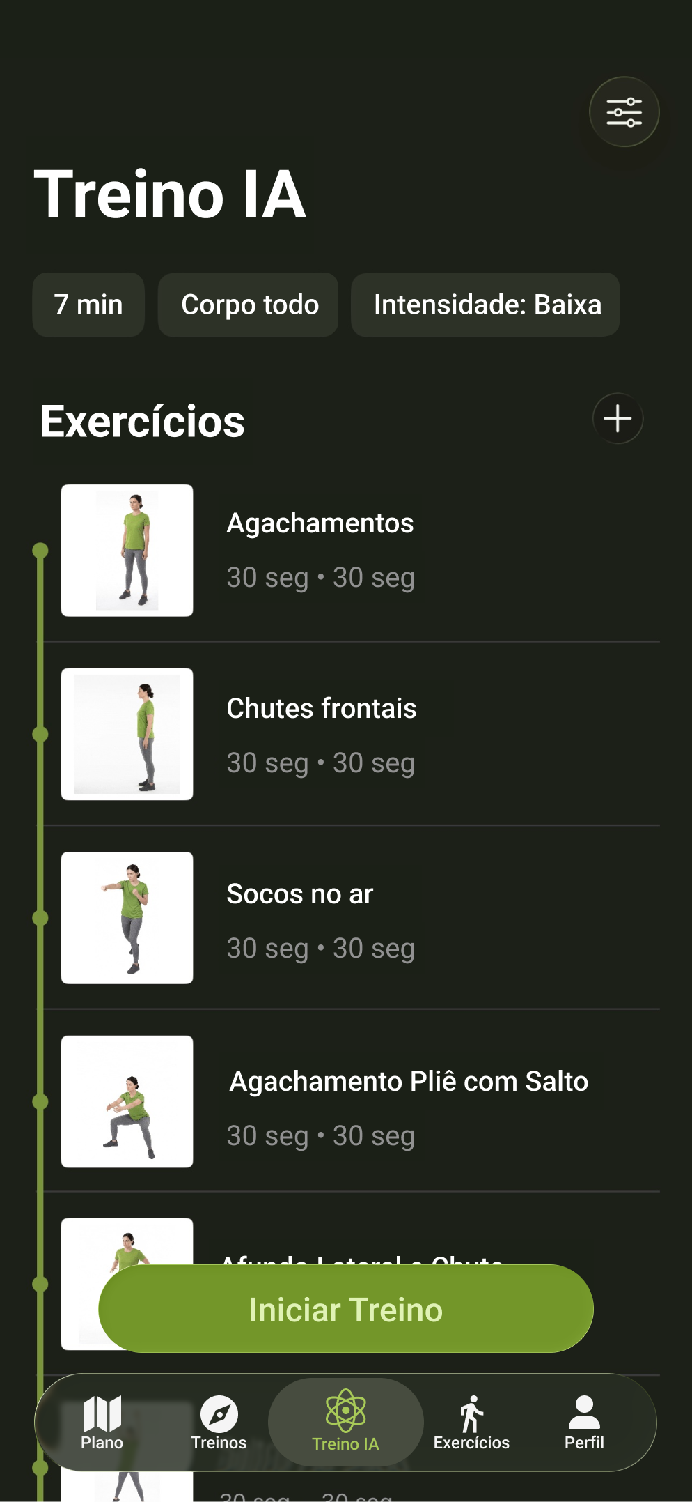 Worfit — Treino IA, lista de exercícios